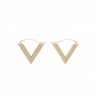 VALENTINO GARAVANI GOLD V DETAIL EARRINGS 